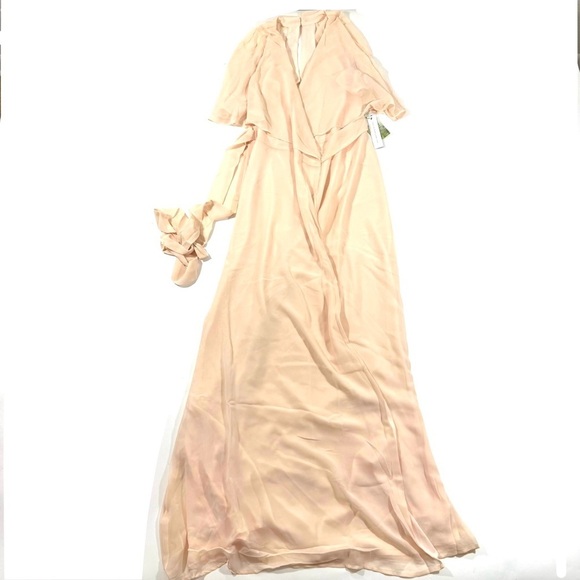 New ModCloth Wrapped in Rapture Maxi Dress Light Pink Wedding Guest - Picture 2 of 7